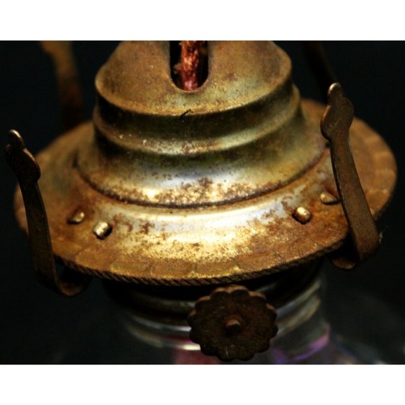 VTG Hurricane Lantern Clear Twist Round Sphere Oil Lamp - Picture 6 of 9